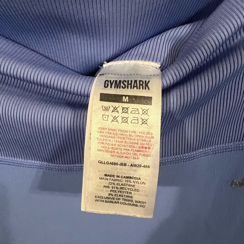 Gymshark X Whitney Simmons Collab V2 Scrunch Back Blue Legging High Rise Size M - Picture 9 of 12